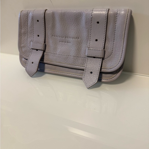 Gray Lilac Leather Women's Clutch - Picture 9 of 17